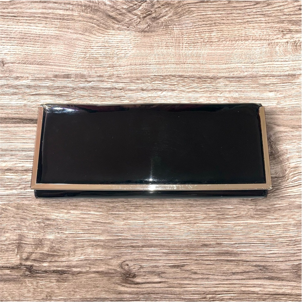 Aldo Black patent leather clutch